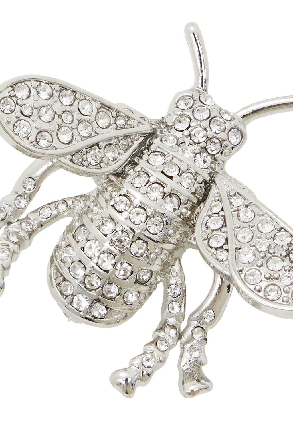 KENNETH JAY LANE Silver-tone crystal brooch