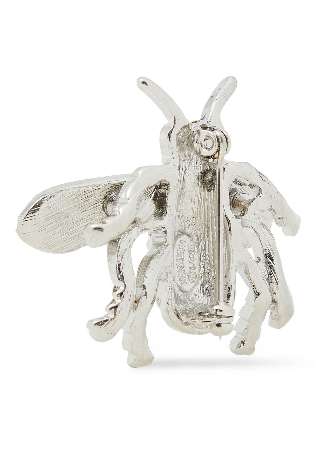 KENNETH JAY LANE Silver-tone crystal brooch