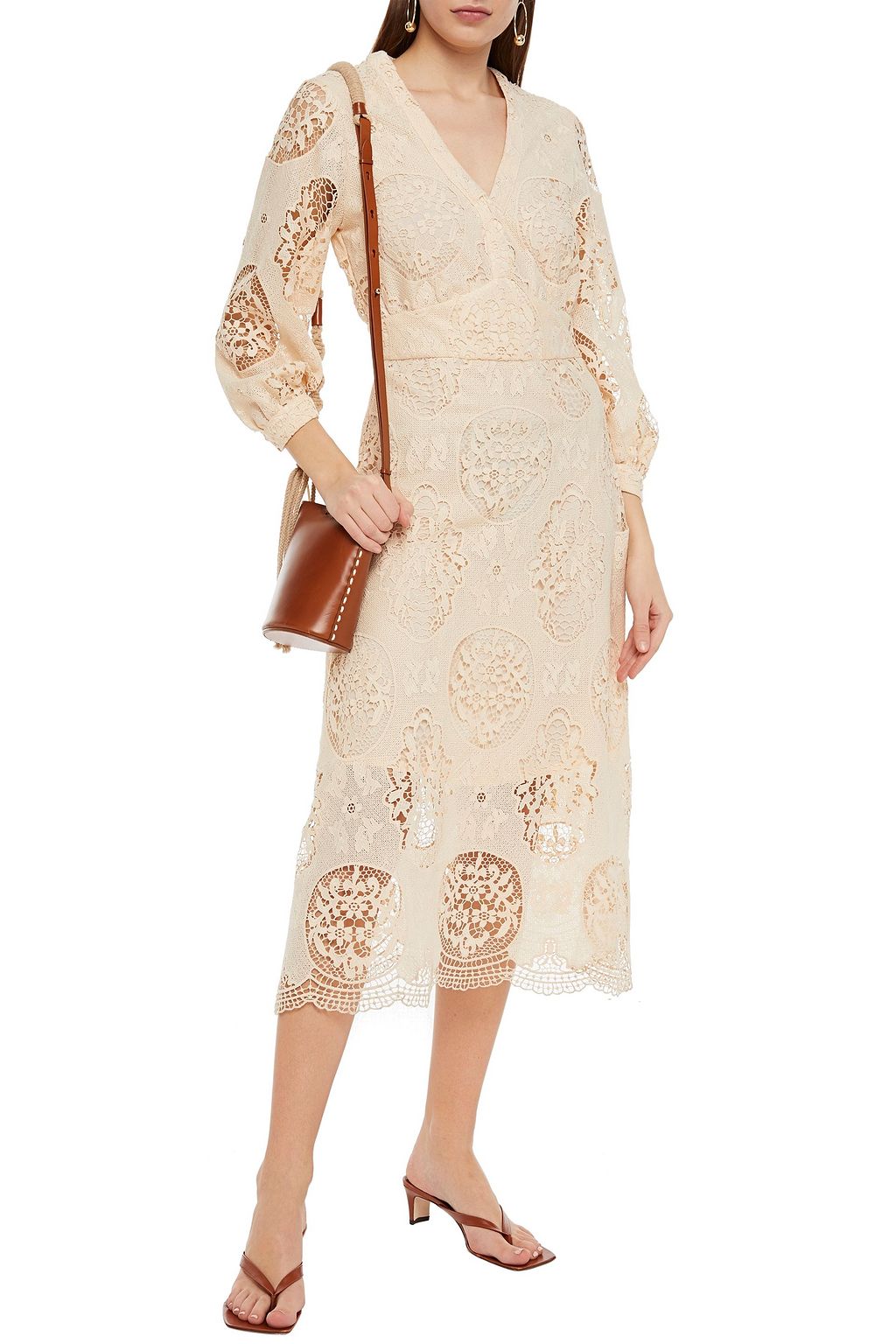 MAJE Guipure lace midi dress