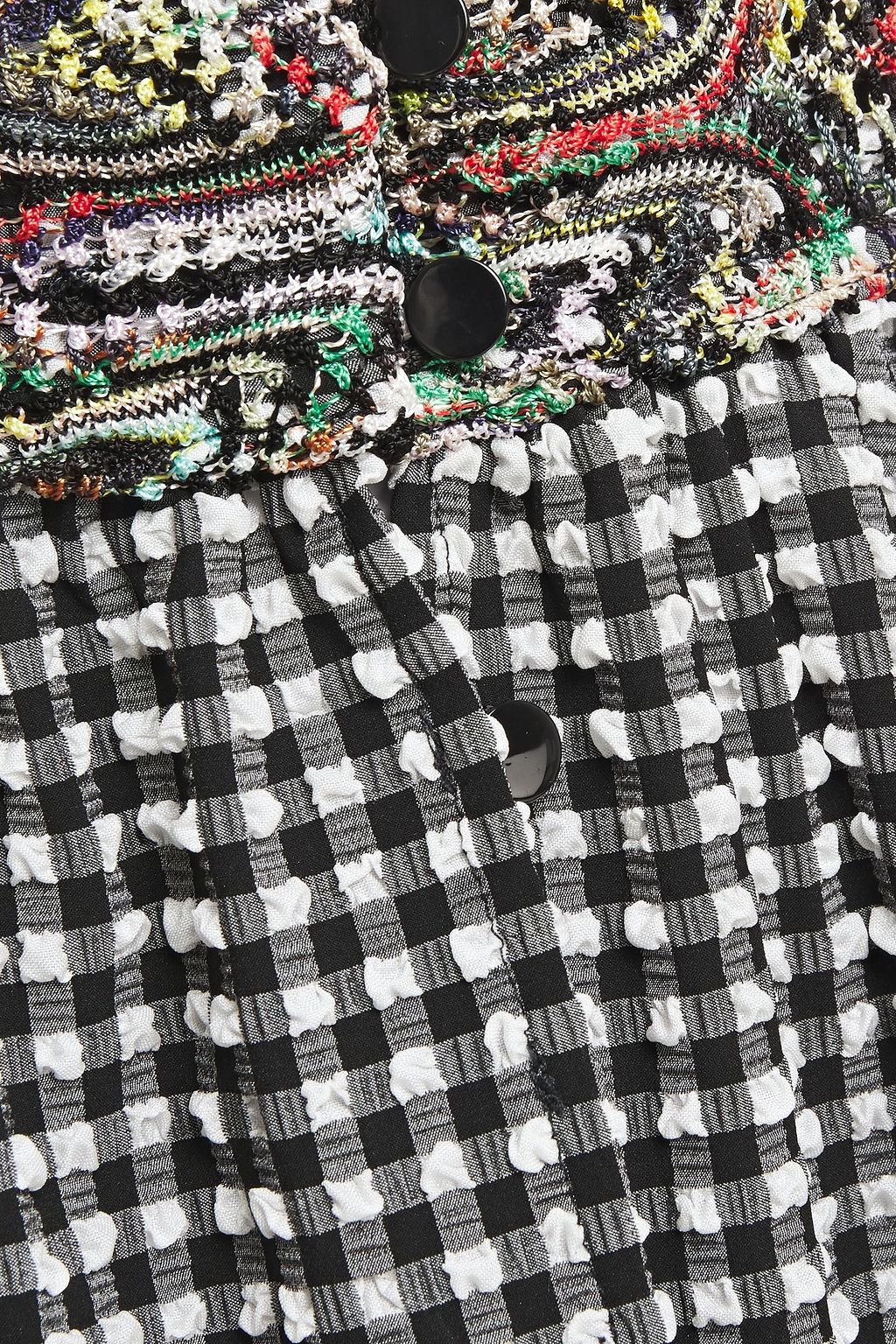 MISSONI MARE Gathered gingham stretch-seersucker maxi skirt