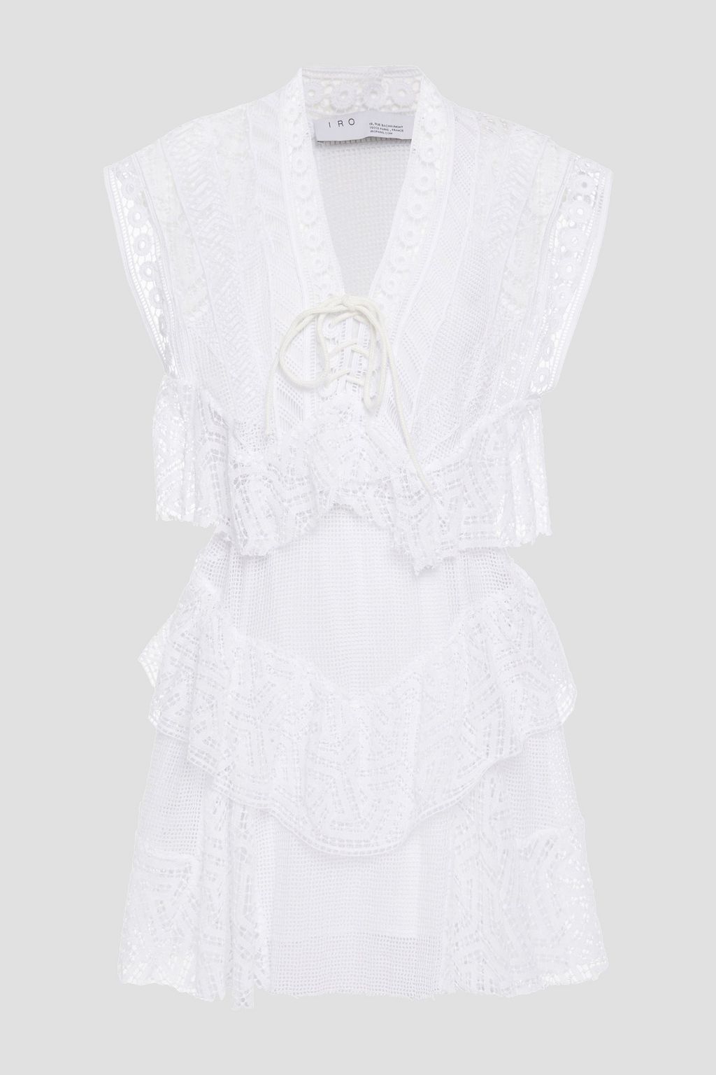ホワイト ティアード コットンギピュールレース ミニワンピース The Outnet Iro The Outnet ホワイト ティアード コットンギピュールレース ミニワンピース The Outnet Iro The Outnet