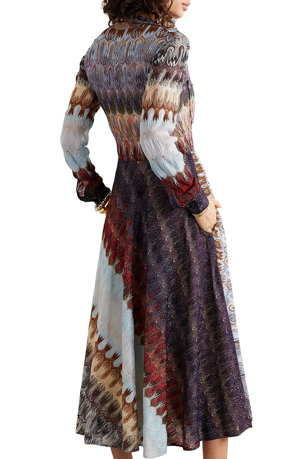 MISSONI Metallic crochet-knit midi dress
