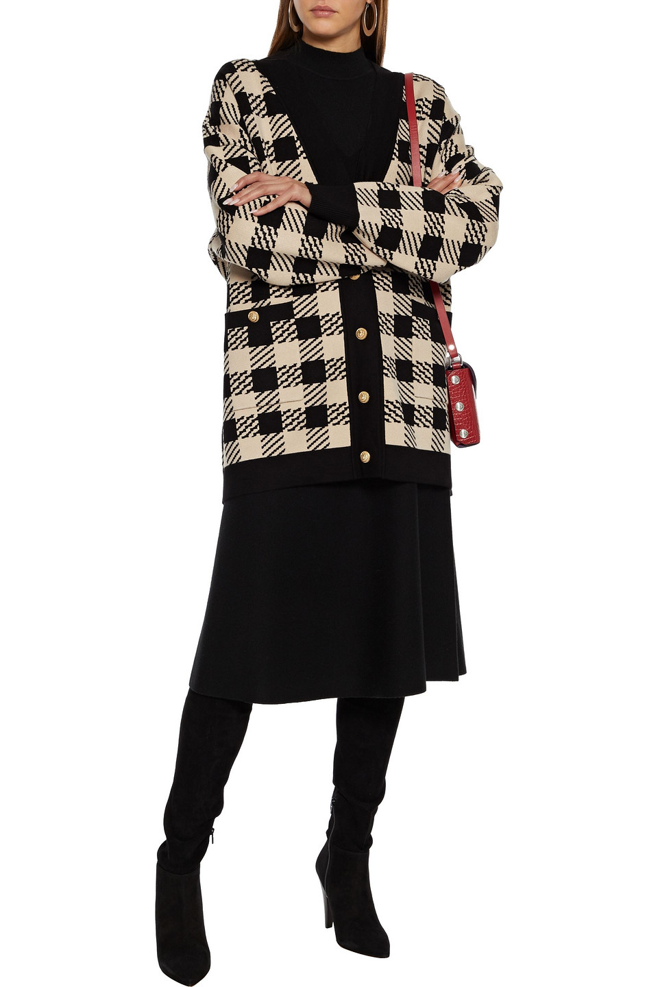 Sandro Jisou Oversized Checked Intarsia 