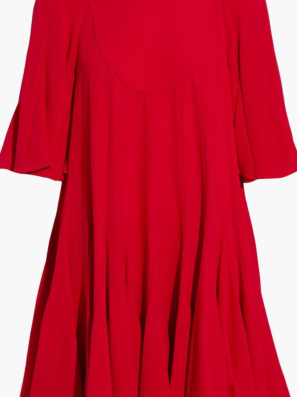 pleated silk crepe de chine mini dress