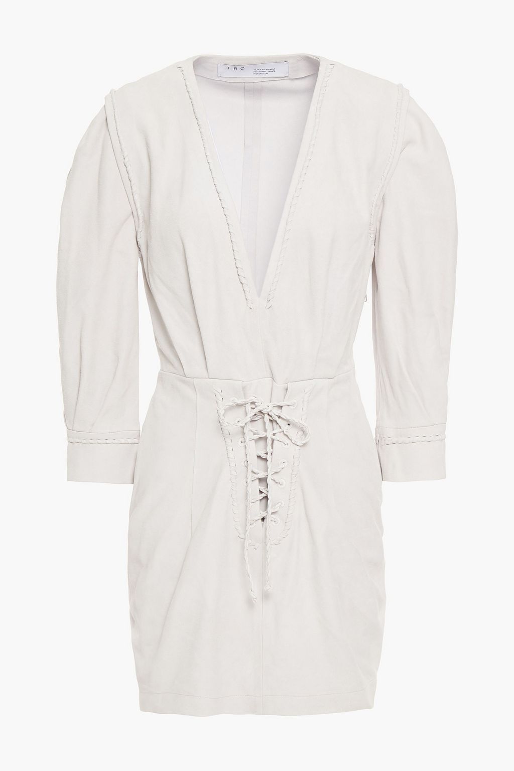 lace up suede dress