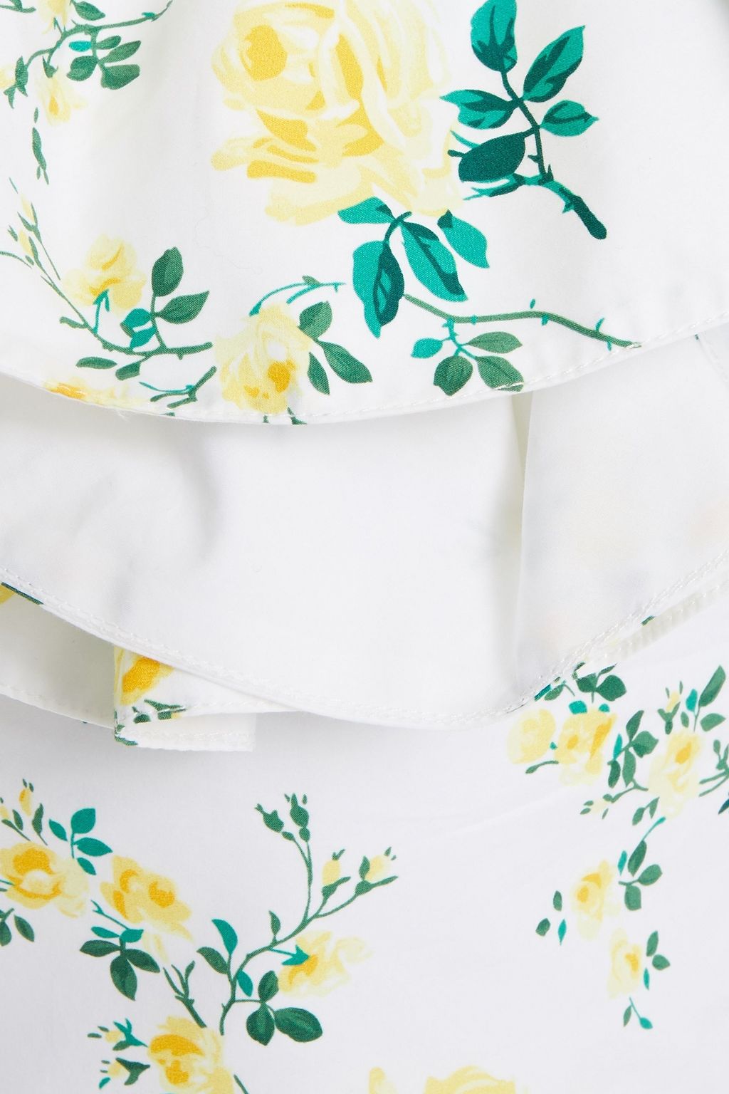 PHILOSOPHY DI LORENZO SERAFINI Ruffled floral-print cotton-poplin top