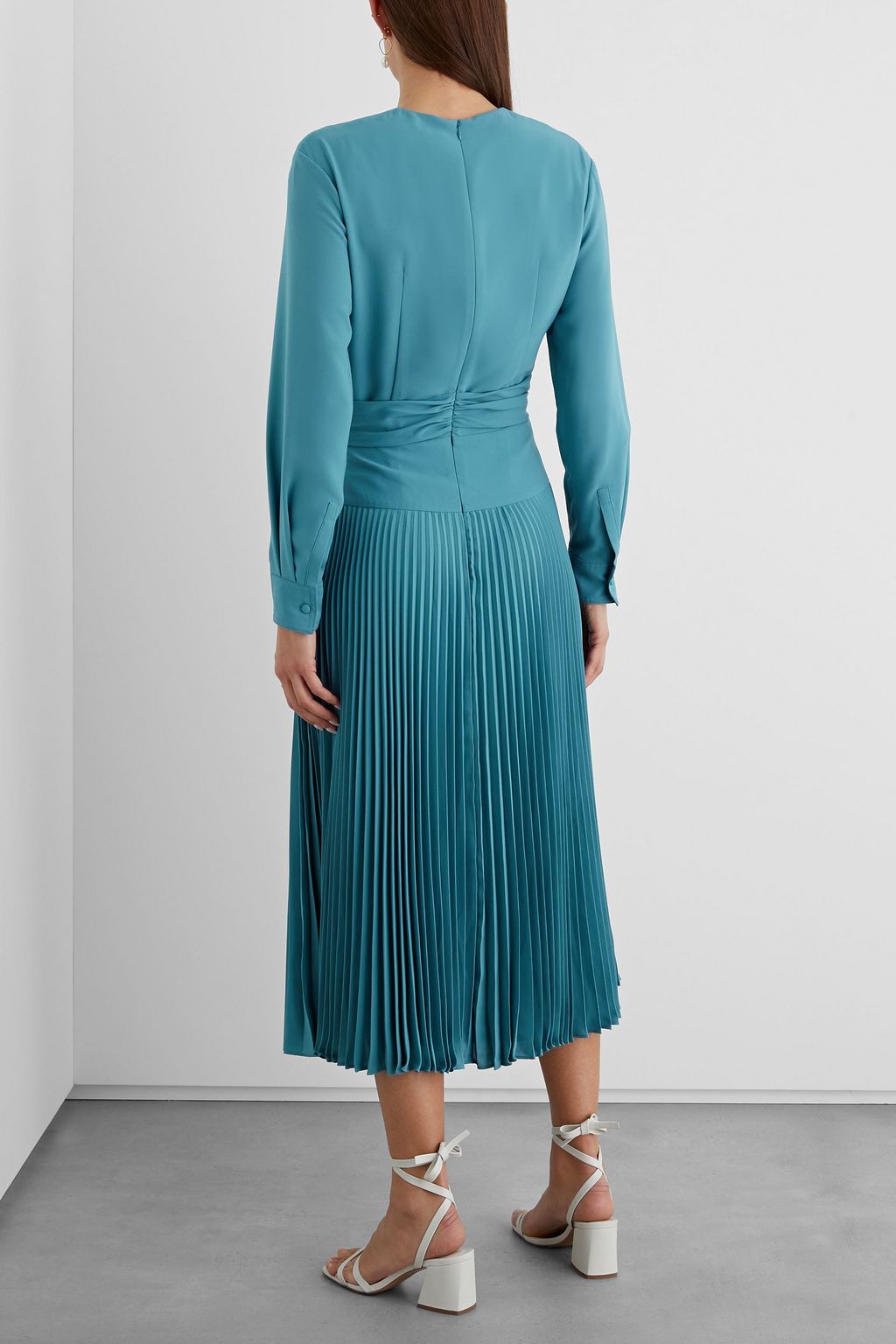 IRIS & INK Bridget pleated crepe midi dress