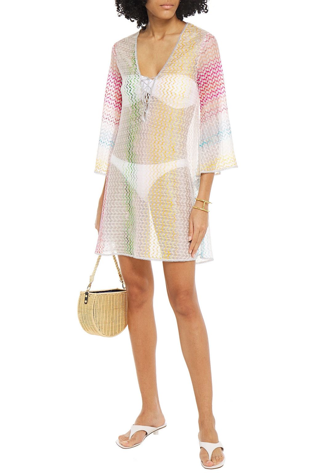 MISSONI MARE Mare lace-up crochet-knit kaftan