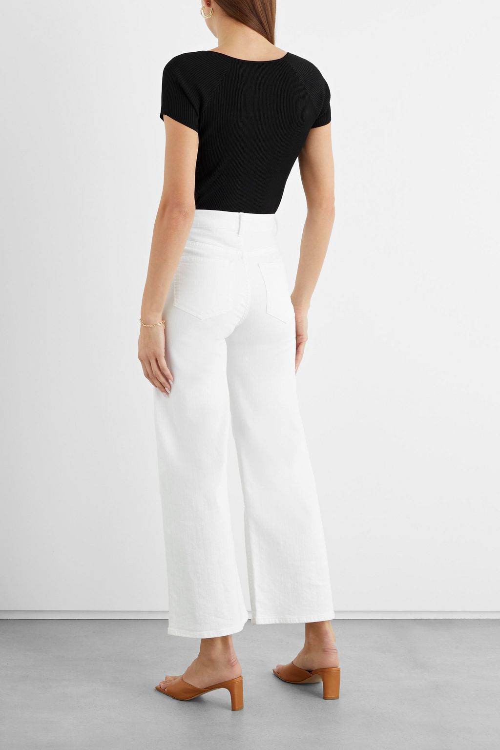 IRIS & INK Fern cropped ribbed jersey top