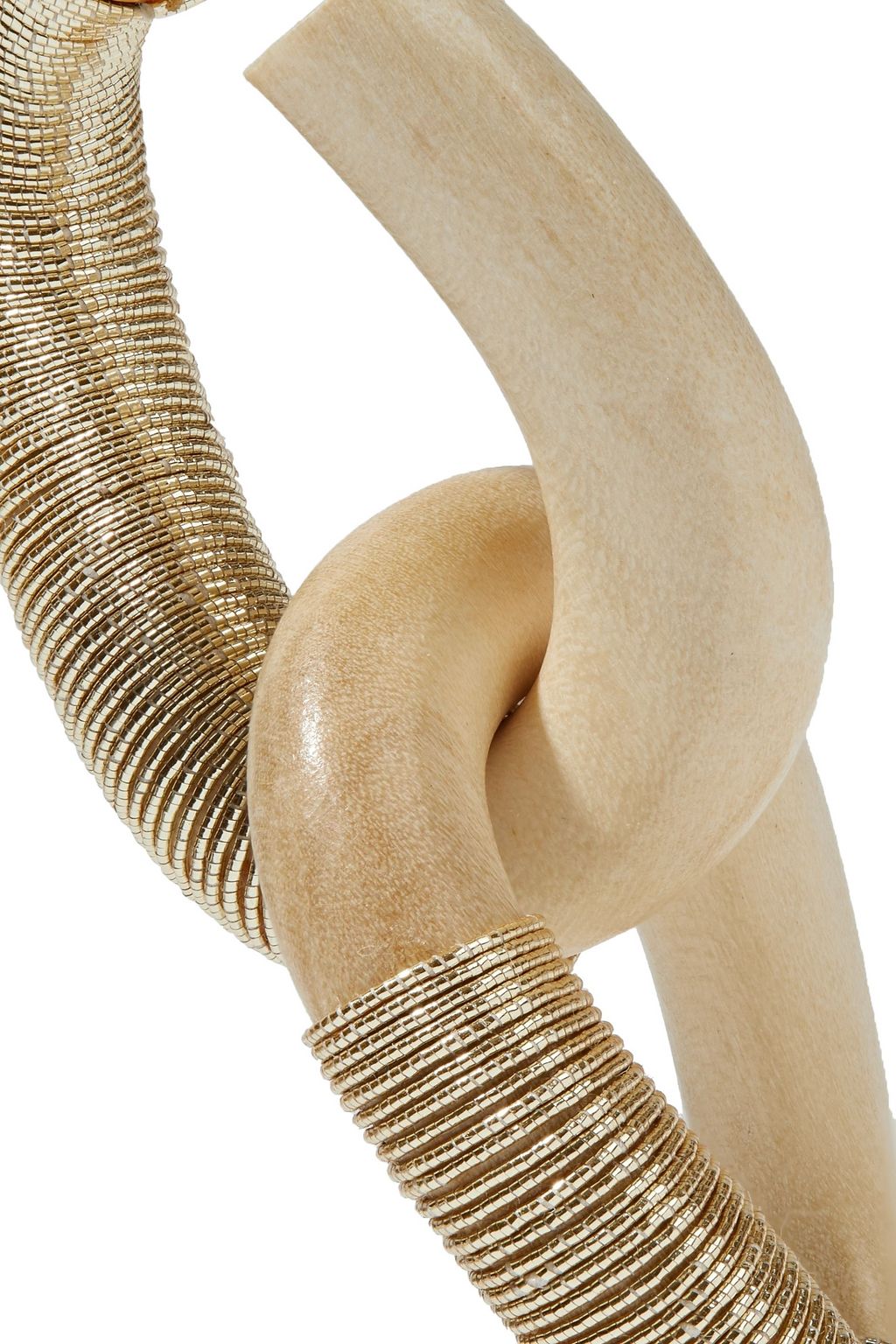 OSCAR DE LA RENTA Wood and metallic cord earrings