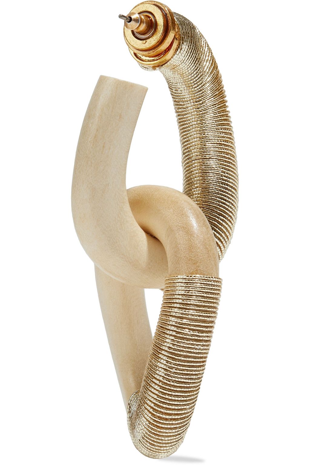 OSCAR DE LA RENTA Wood and metallic cord earrings