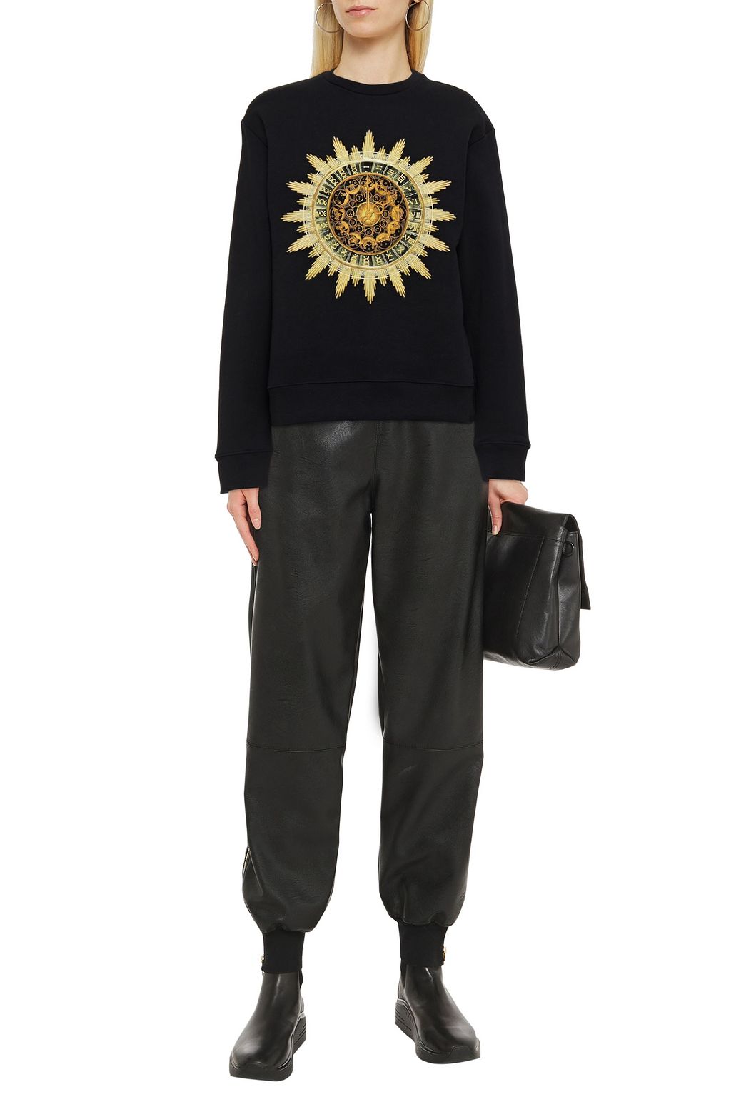 RABANNE Printed French cotton-terry sweatshirt