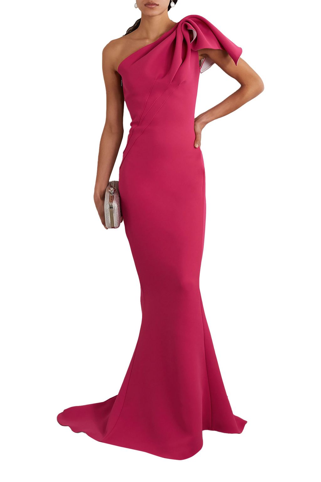 MATICEVSKI Accompany one-shoulder draped cady gown