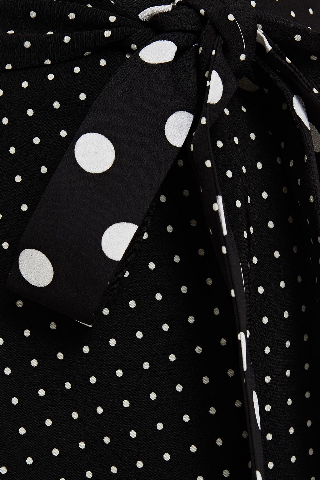 PS PAUL SMITH Belted paneled polka-dot crepe de chine dress