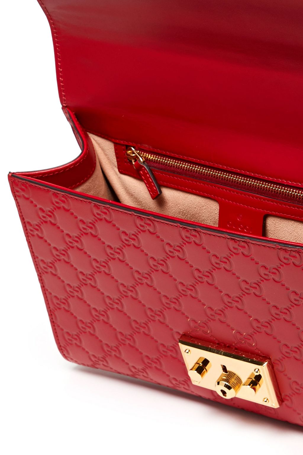 Red Padlock medium embossed leather shoulder bag Sale up to 70 off THE GUCCI THE