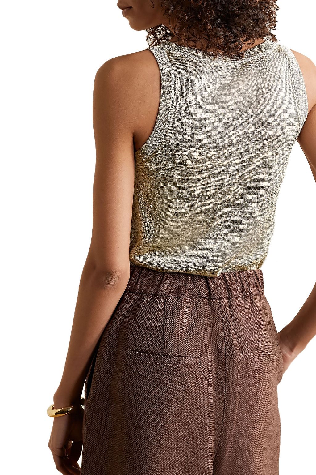 MISSONI Metallic crochet-knit tank