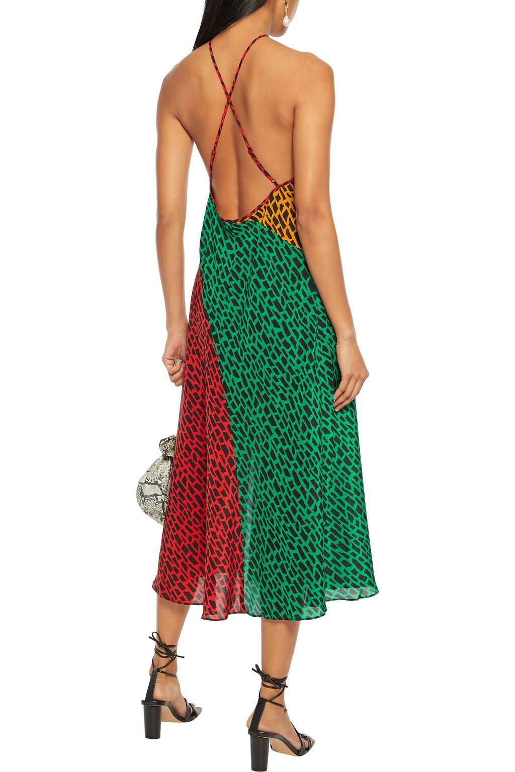 RIXO Natasha open-back printed silk crepe de chine midi dress