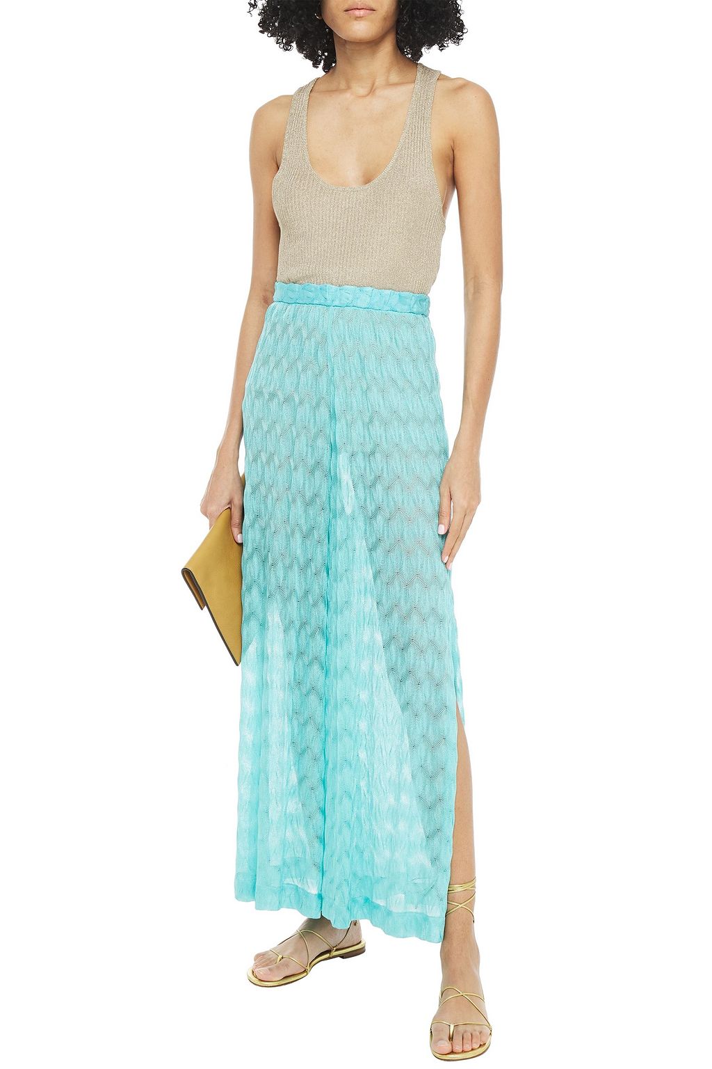 MISSONI MARE Mare split-side crochet-knit wide-leg pants