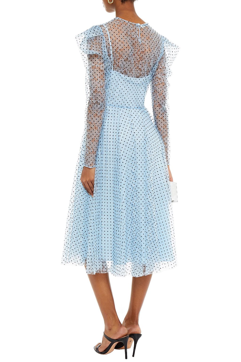 PHILOSOPHY DI LORENZO SERAFINI Gathered flocked lace midi dress
