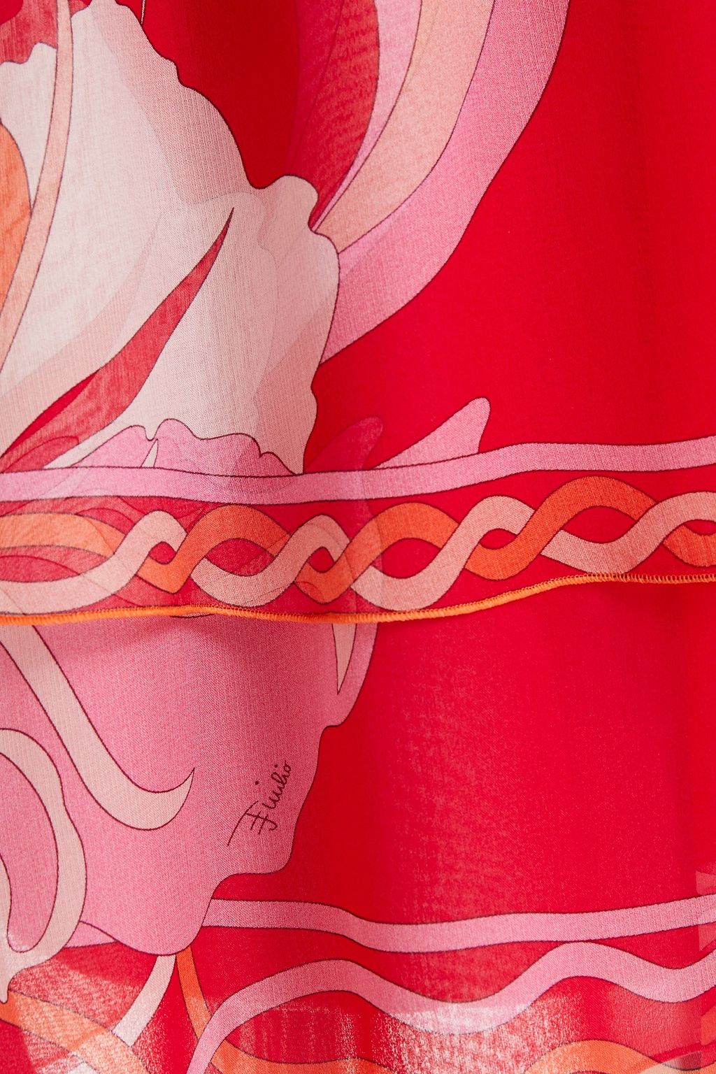 PUCCI Embellished printed silk-georgette mini dress