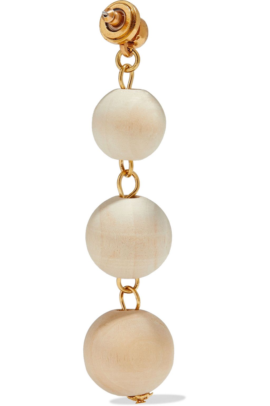 OSCAR DE LA RENTA Gold-tone wood earrings