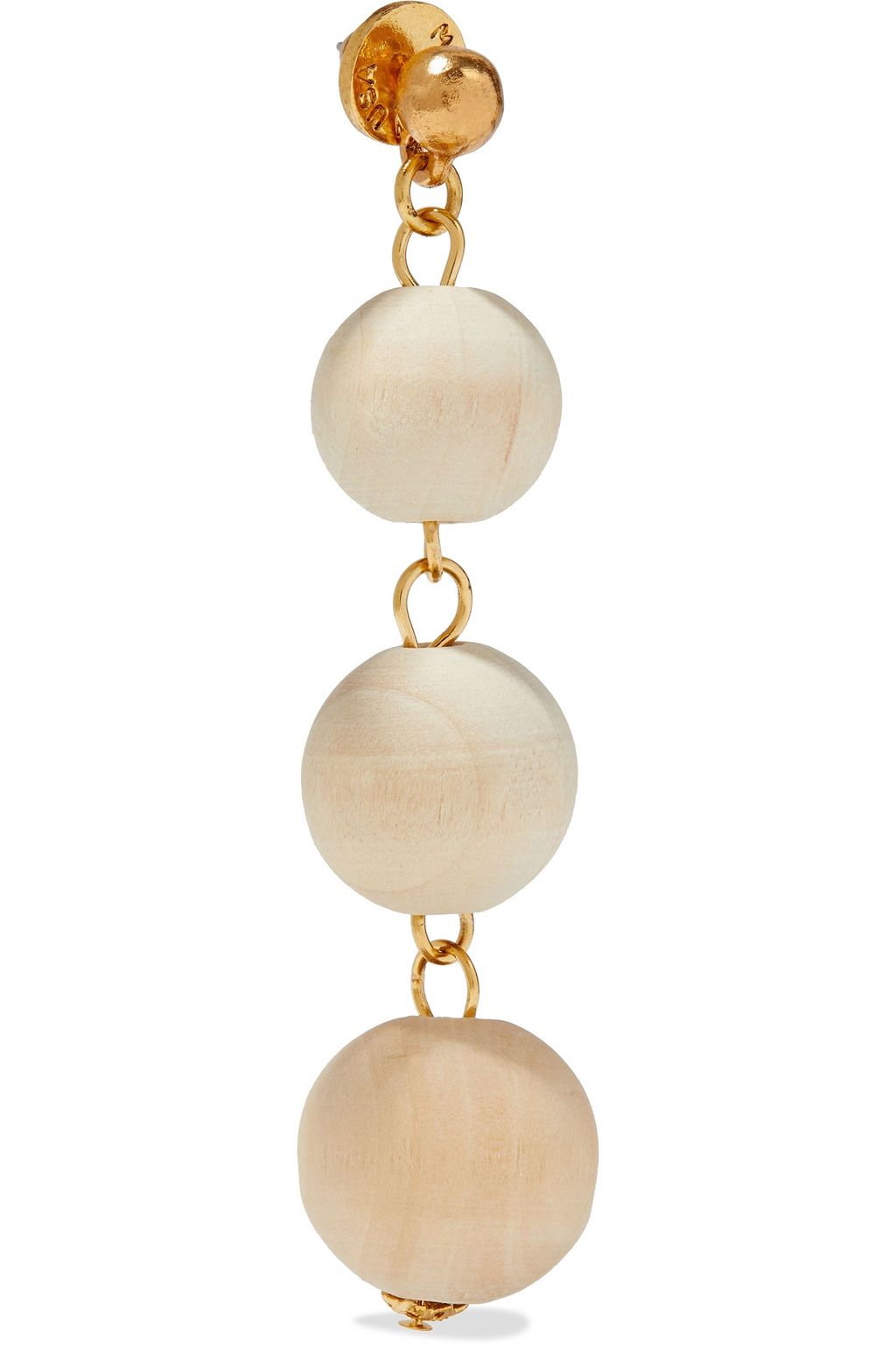 OSCAR DE LA RENTA Gold-tone wood earrings