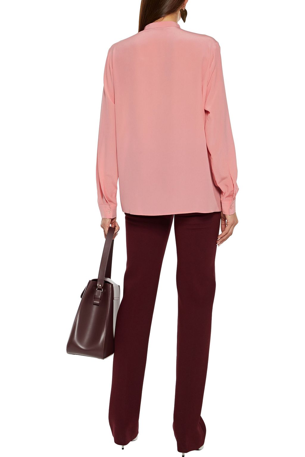 STELLA MCCARTNEY Pintucked silk crepe de chine shirt
