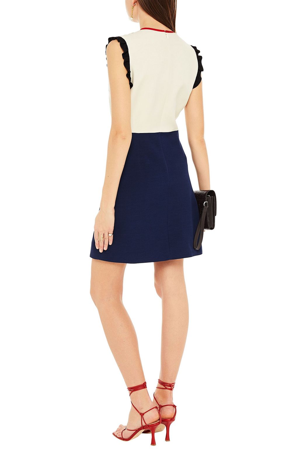 GUCCI Ruffled silk and wool-blend crepe mini dress