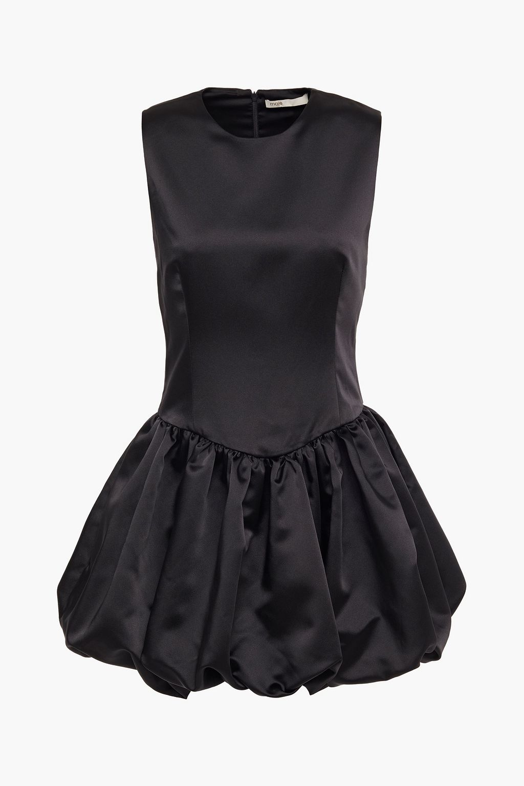 Black Rolling gathered satin mini dress | MAJE | THE OUTNET