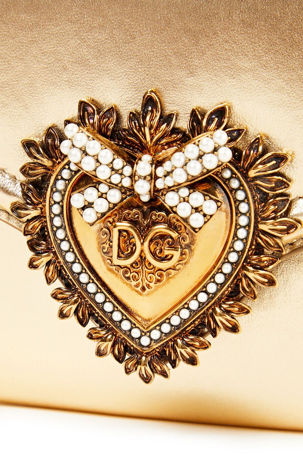 DOLCE&GABBANA Embellished metallic leather belt bag