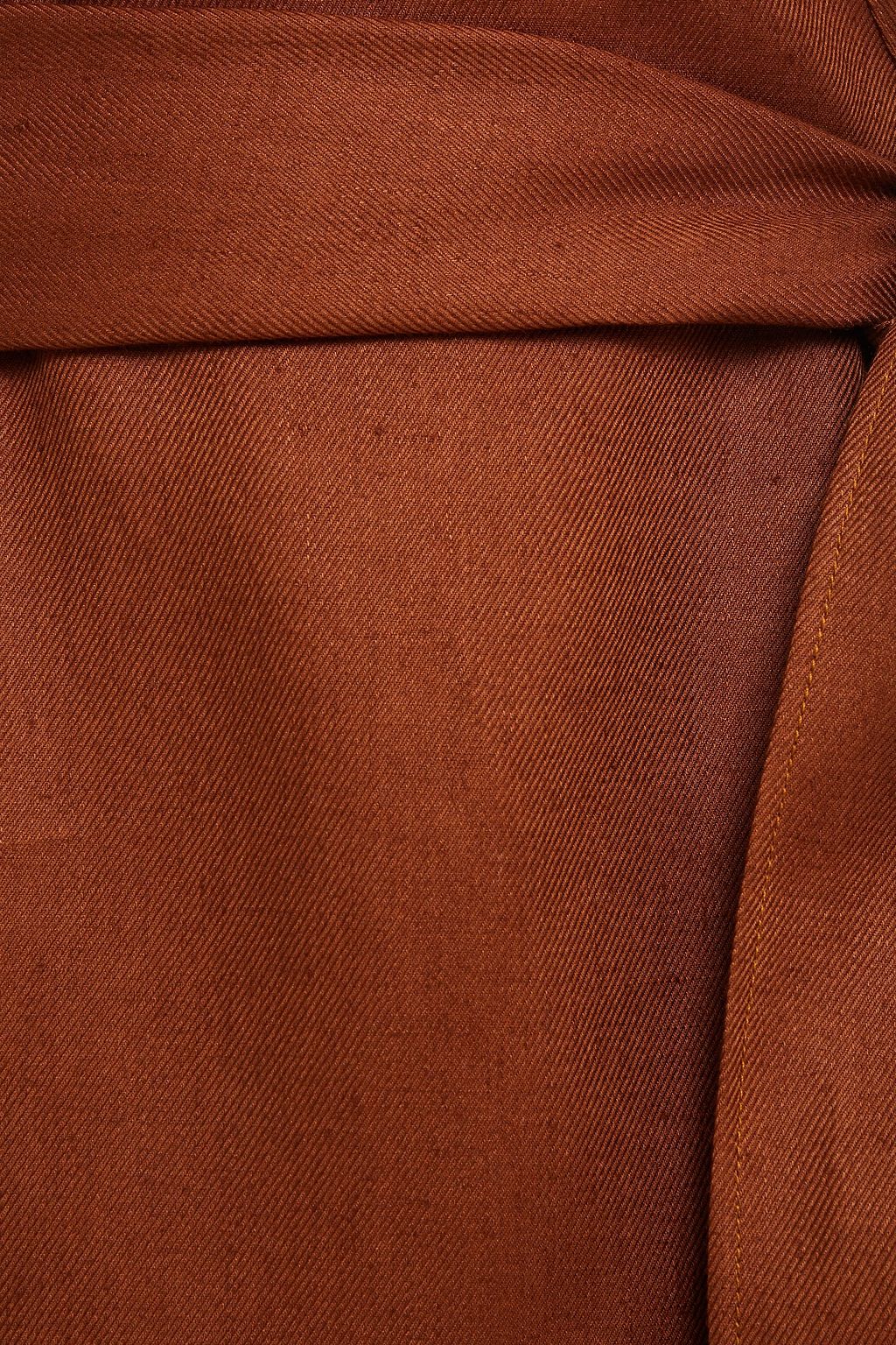 PUCCI Leather-trimmed linen and silk-blend twill midi dress