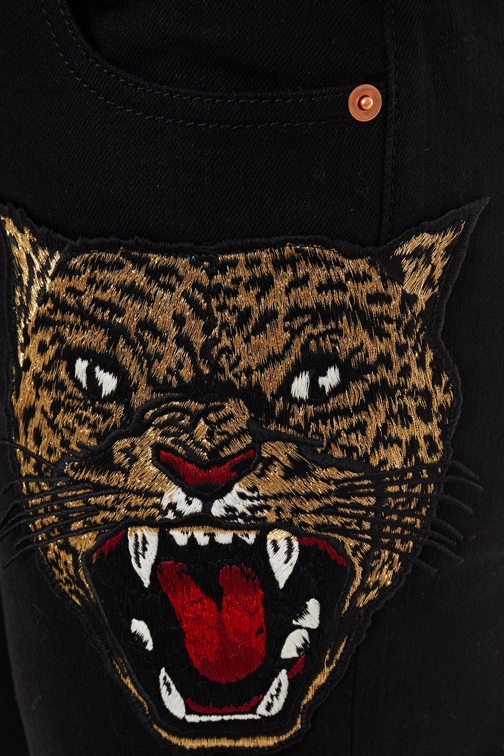 GUCCI Appliquéd mid-rise skinny jeans