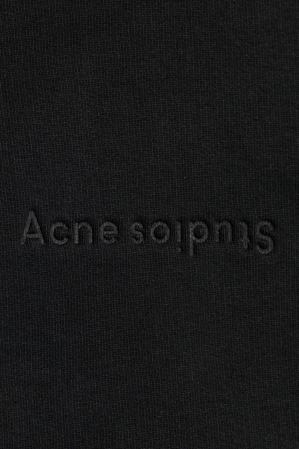 ACNE STUDIOS Logo-embossed French cotton-terry hooded mini dress