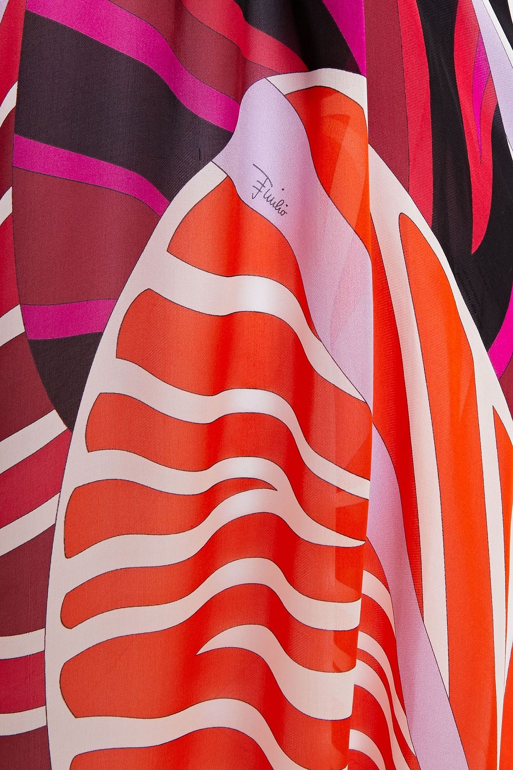 PUCCI Cape-effect printed silk-chiffon maxi dress