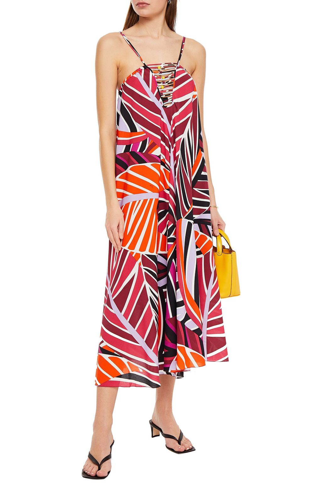 PUCCI Bead-embellished printed woven midi dress