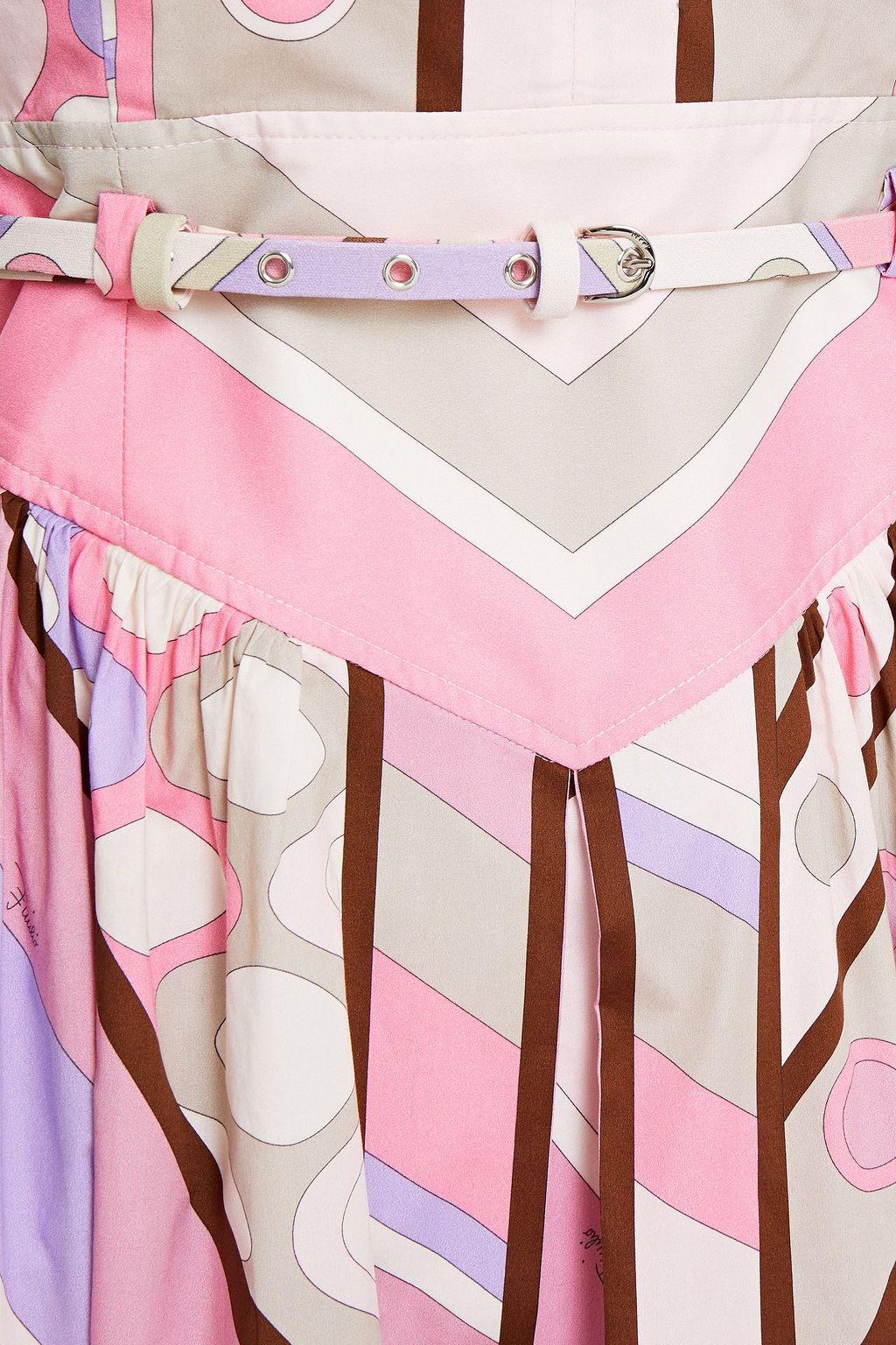 PUCCI Belted printed cotton-blend halterneck dress