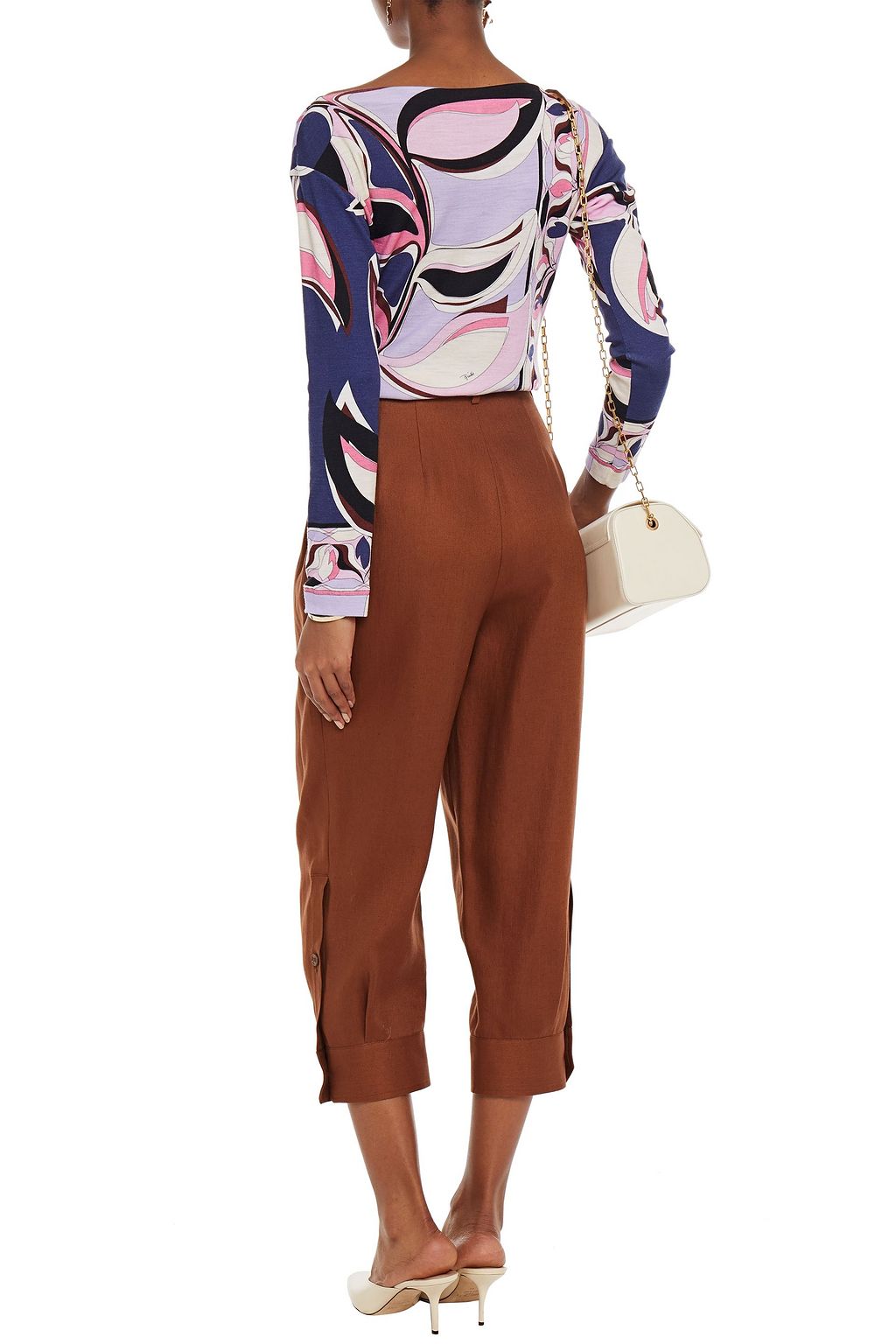 PUCCI Pleated linen-twill tapered pants