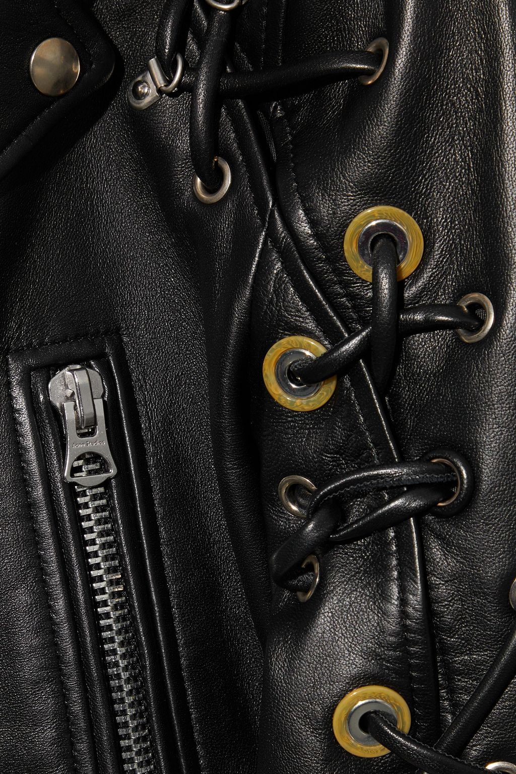 ACNE STUDIOS Eyelet lace-up leather biker jacket