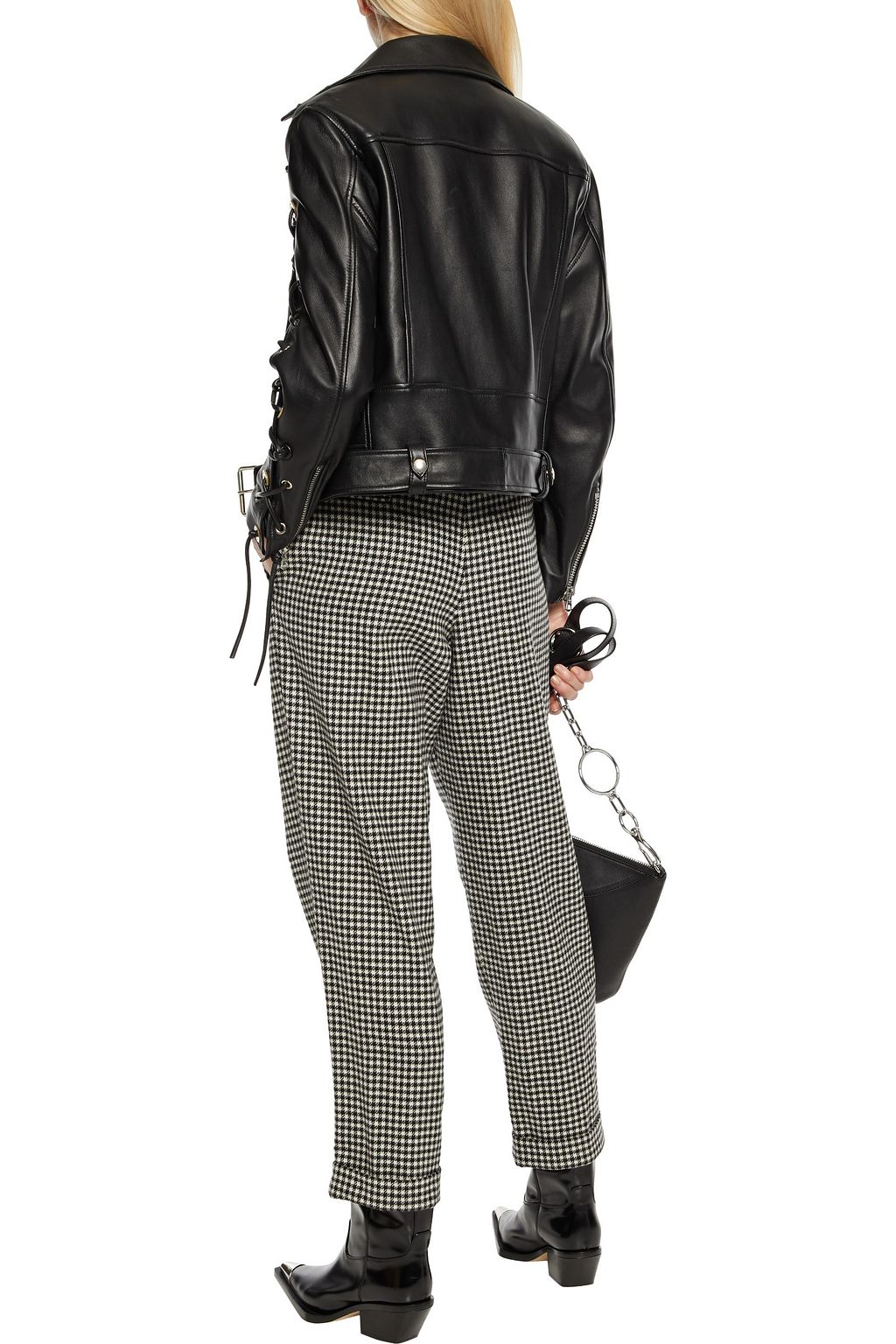 ACNE STUDIOS Eyelet lace-up leather biker jacket
