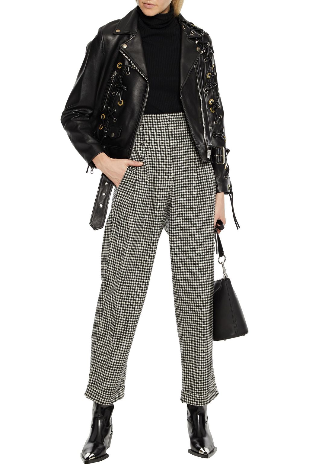 ACNE STUDIOS Eyelet lace-up leather biker jacket