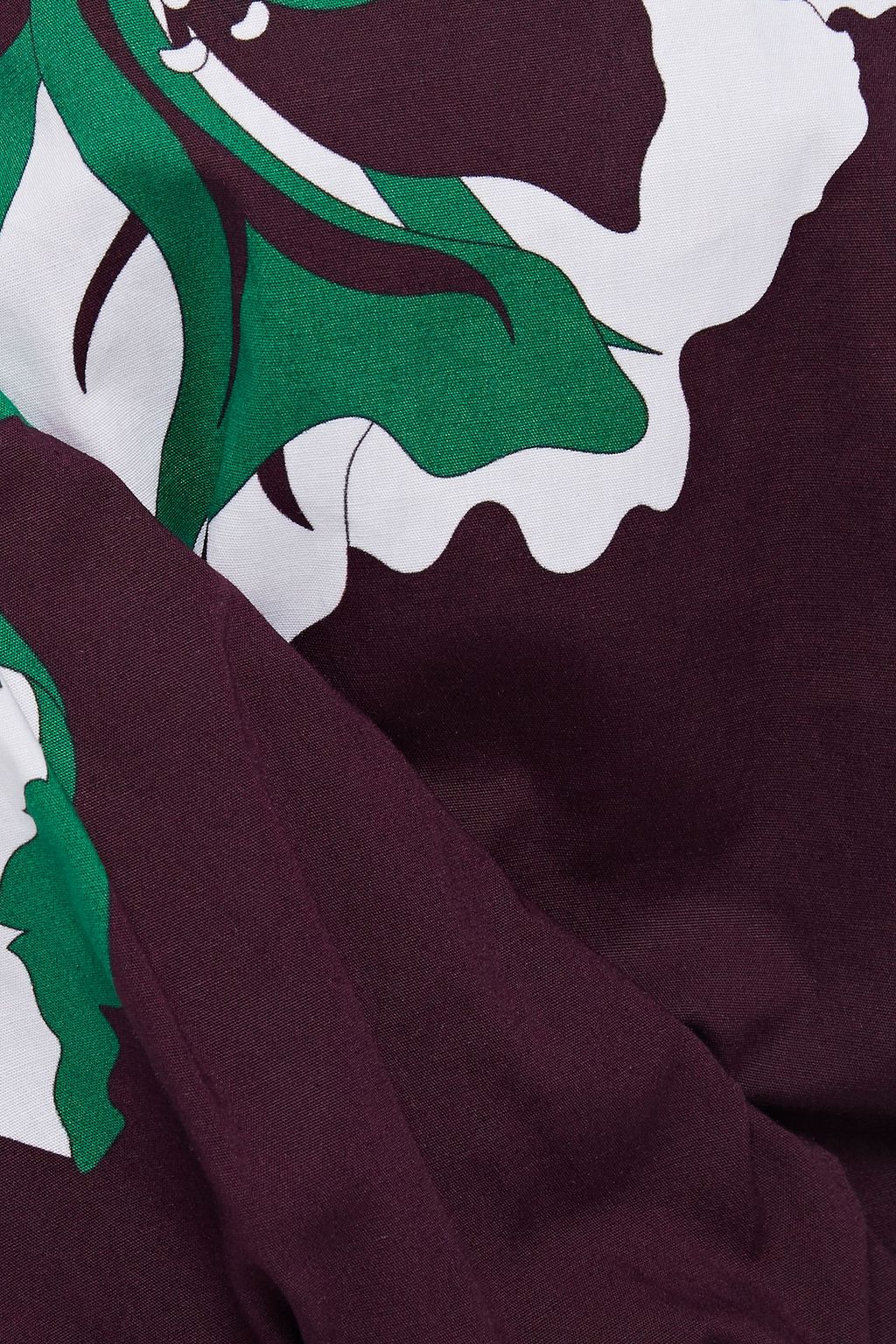 PUCCI Gathered printed cotton-blend blouse