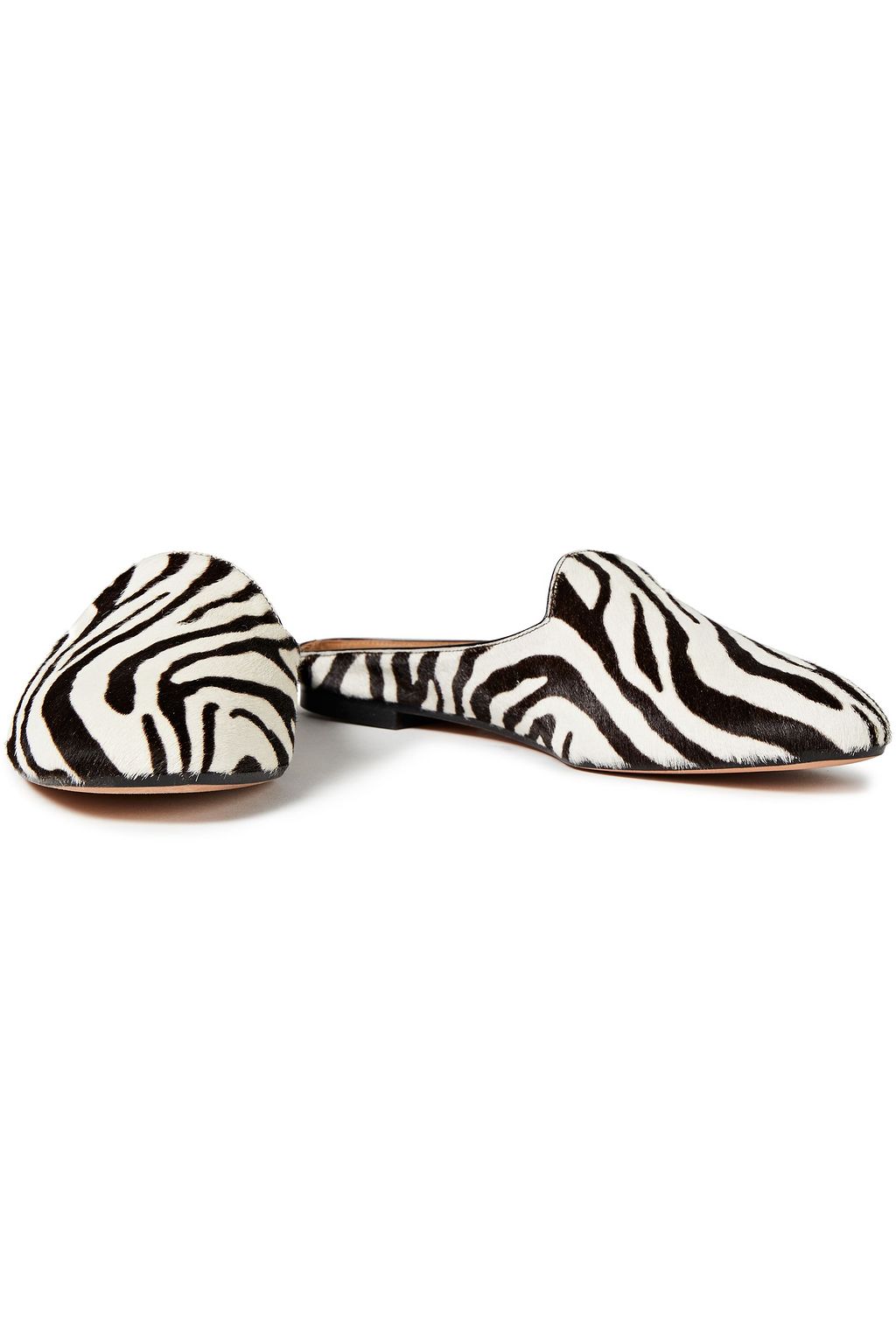 AQUAZZURA Brando zebra-print calf hair slippers