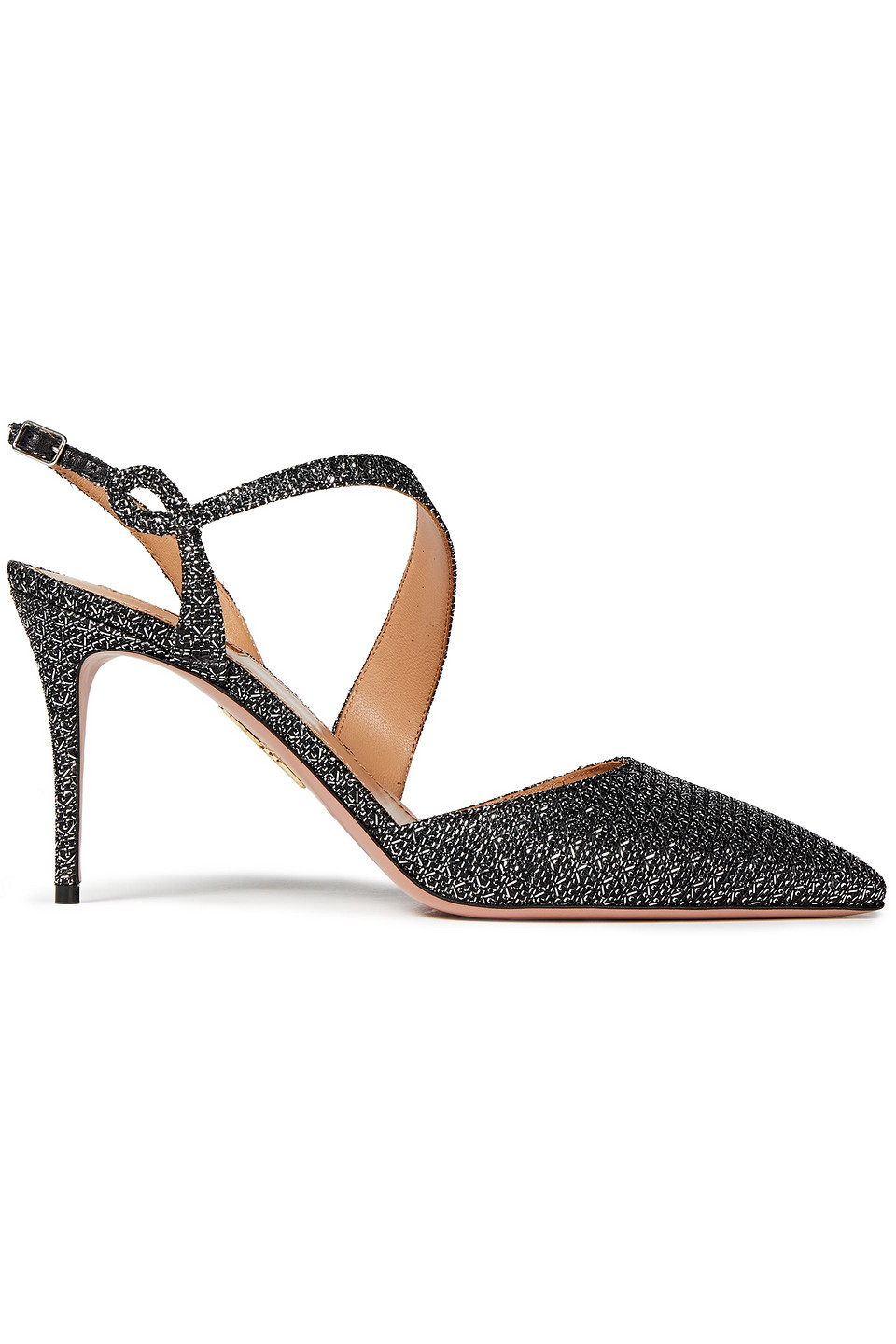 Aquazzura Woman Arden Lamé Pumps Black Size 35