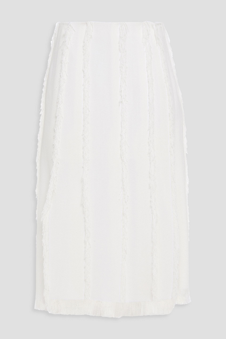 pucci - frayed gauze midi skirt - white - it 38