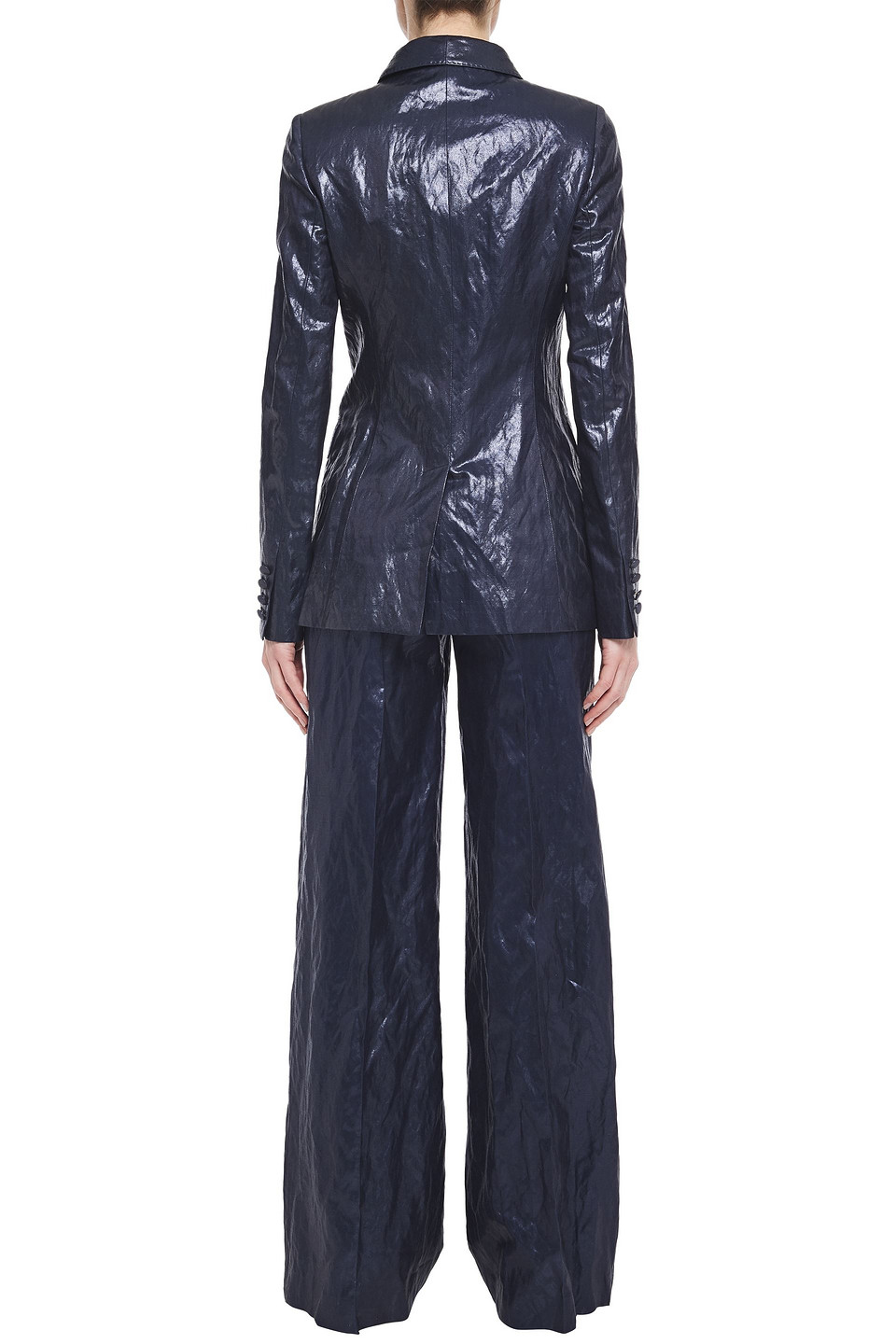  Gabriela Hearst - Doppelreihiger Blazer Aus Webstoff In Knitteroptik Mit Metallic-effekt - Blau - It 40 