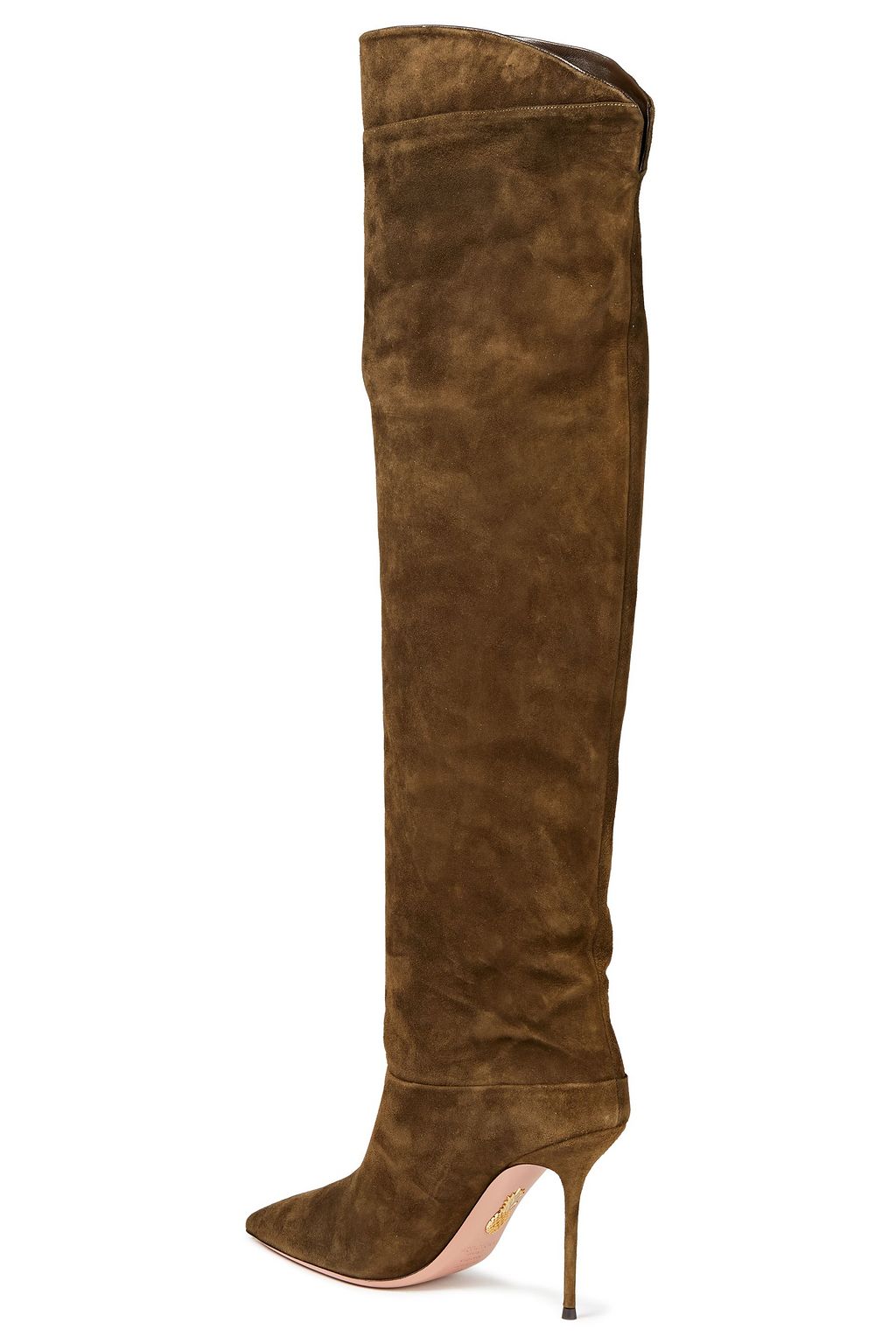 AQUAZZURA Lancaster 95 leather-trimmed suede knee boots