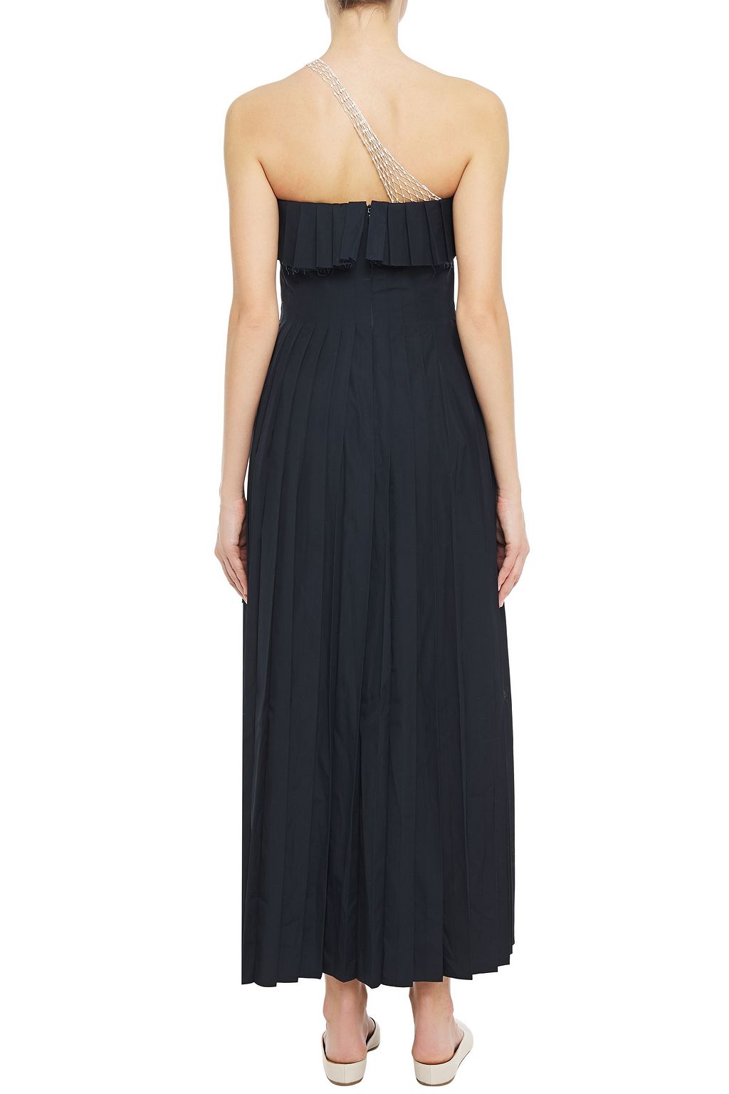 GABRIELA HEARST Perse one-shoulder pleated cotton-poplin maxi dress