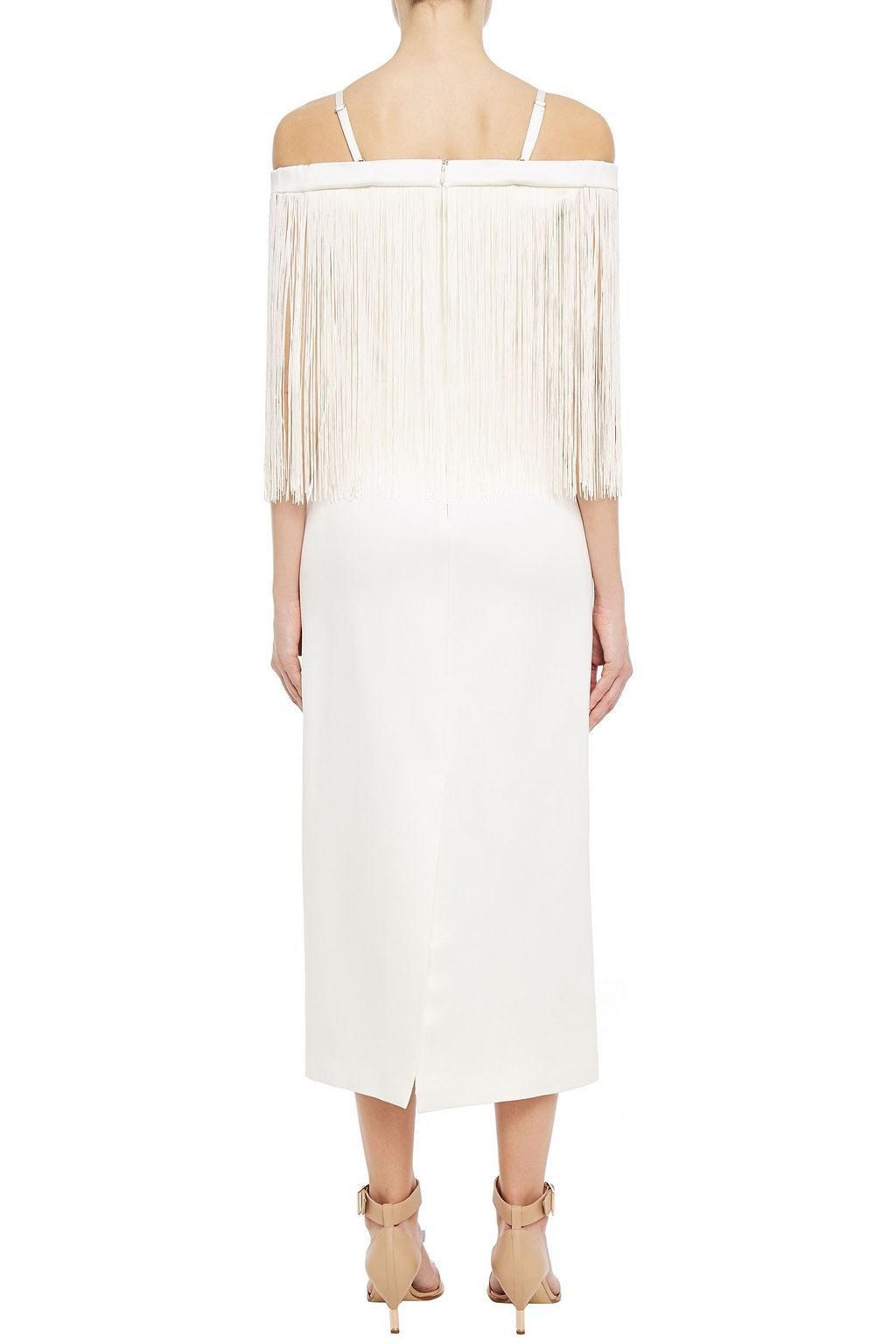 GABRIELA HEARST Danesha fringed silk and wool-blend faille midi dress