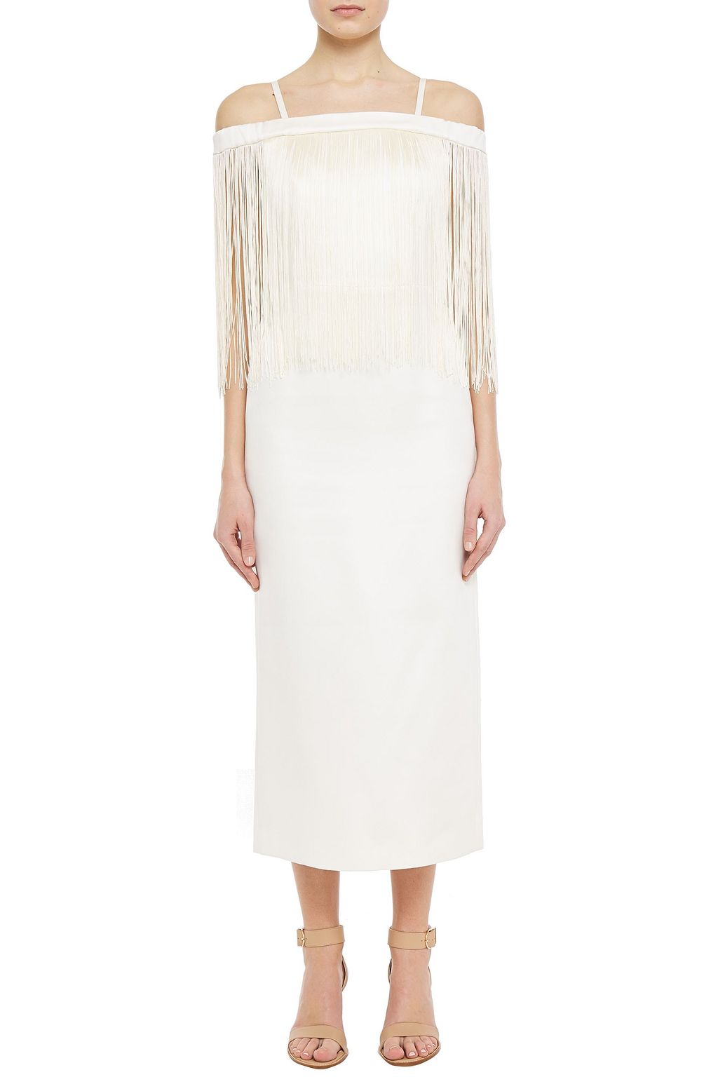GABRIELA HEARST Danesha fringed silk and wool-blend faille midi dress