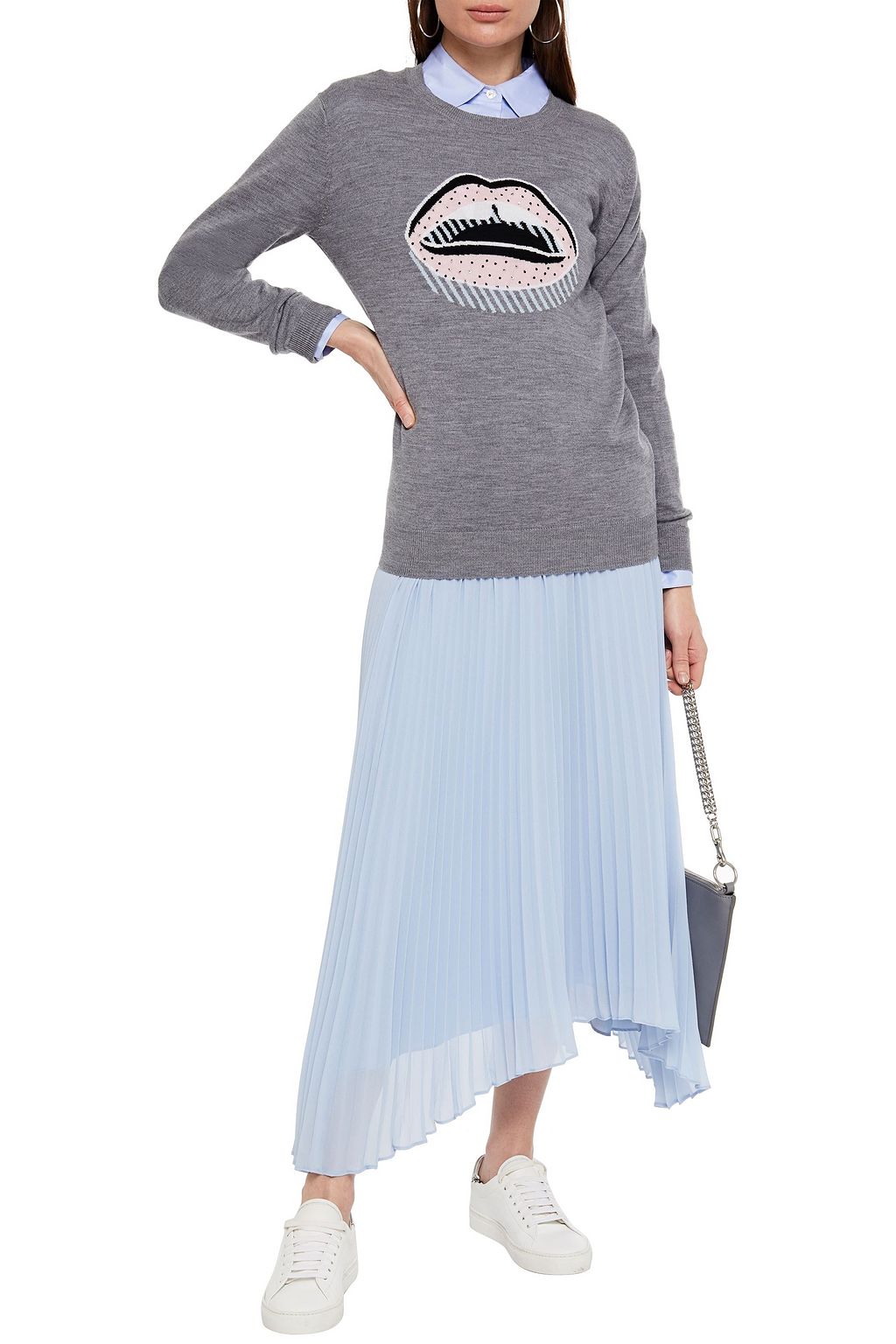 MARKUS LUPFER Natalie sequin-embellished intarsia merino wool sweater